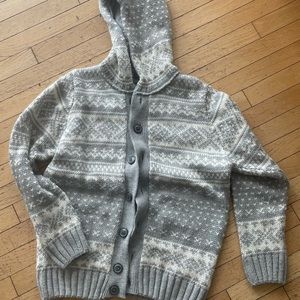 button up sweater(thick) hooded with buttons